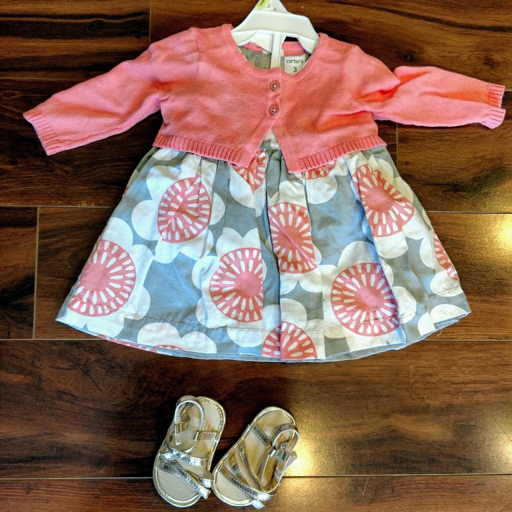 Carter's Baby Girl Dress w/cardigan